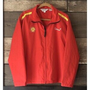 Shell V-Power Full Zip Red Polyester Fleece Lined Embroidered Jacket L Year 2011